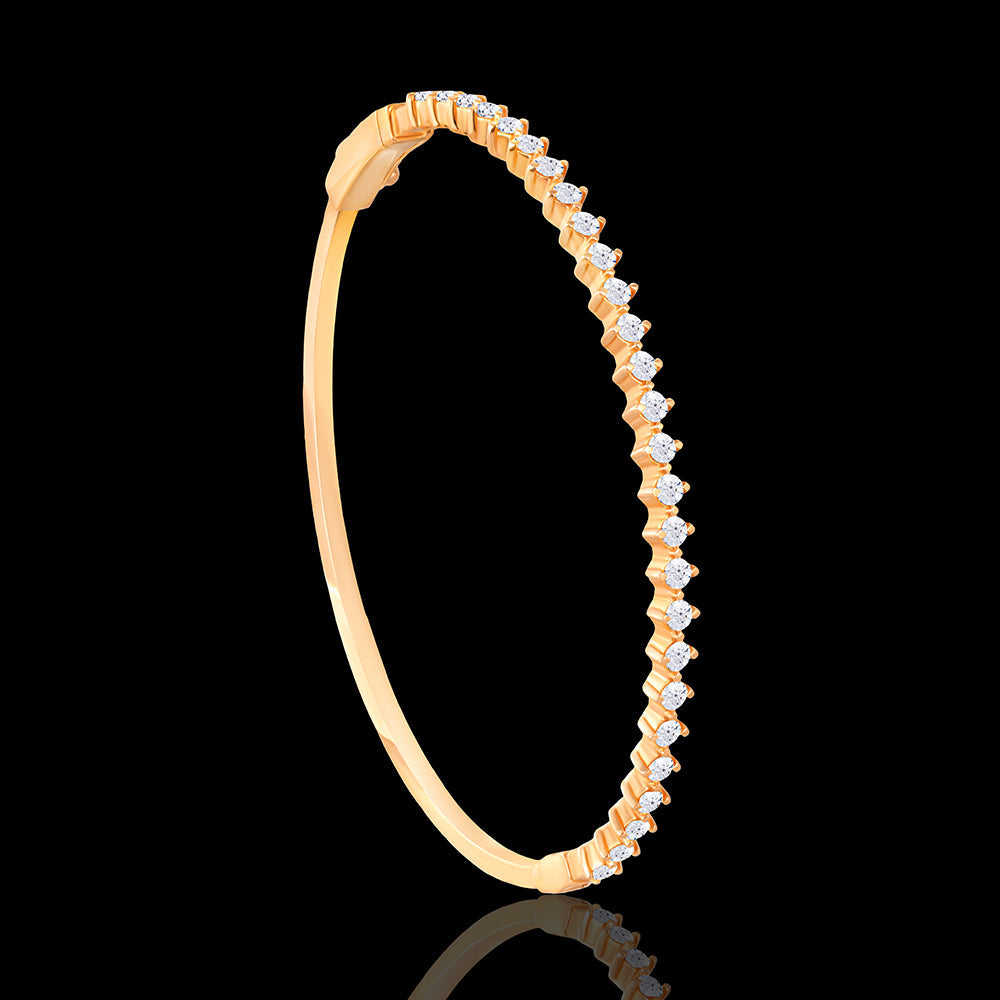 Rose gold bangle beautifully embellished with brilliant round stones for the perfect stack - AB00928B