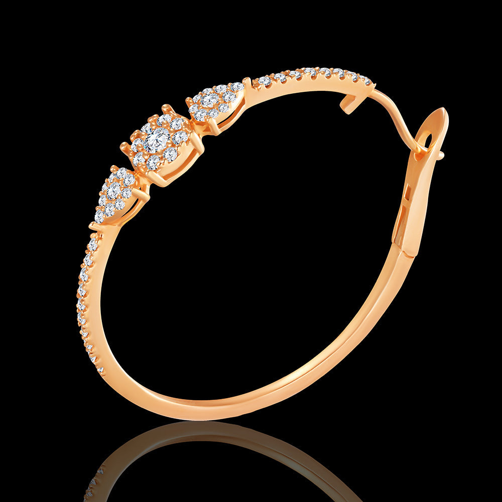 Classic rosegold hoops with round stones  - CN-0609
