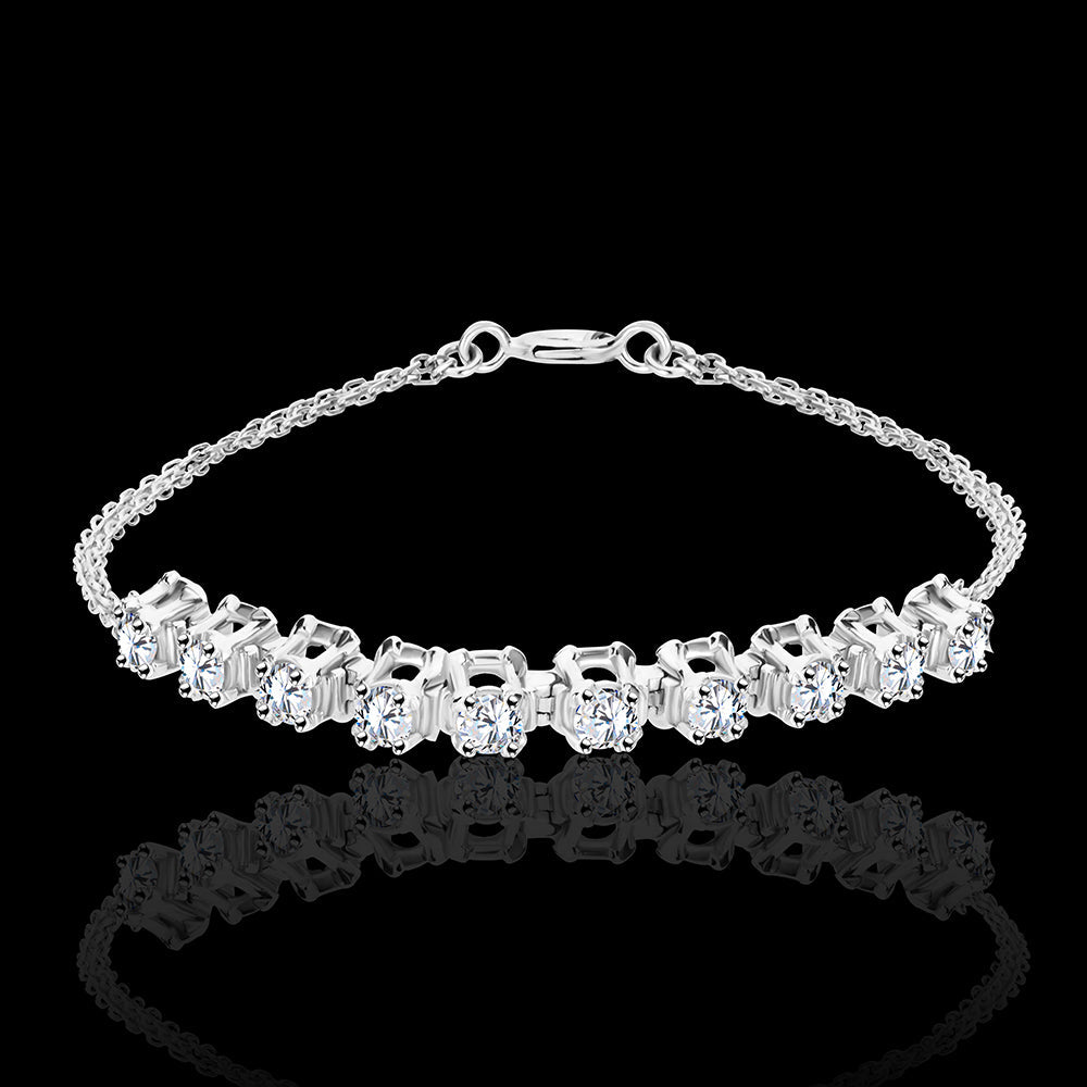 Signature Collection with the iconic "I" diamond setting in a half-tennis bracelet  - IBK101P