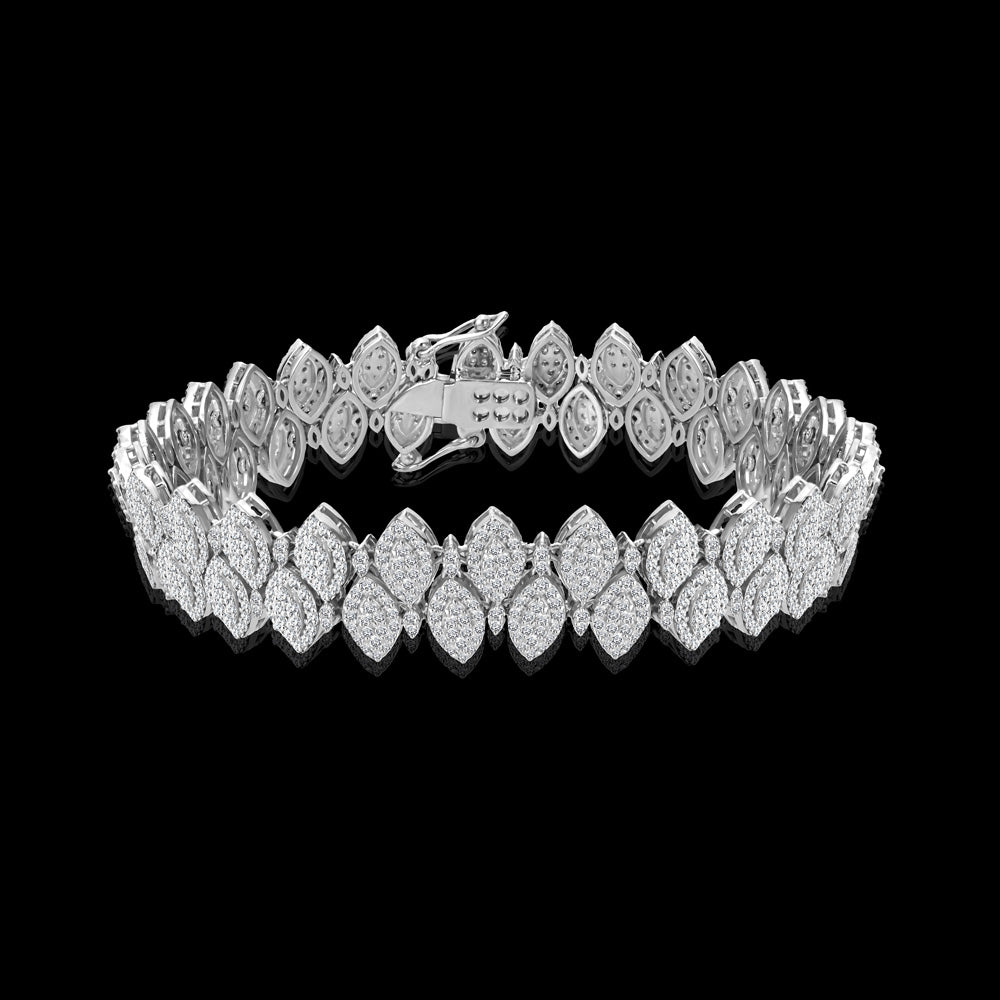 Two- Layered statement all diamond bracelet with captivating brilliance - I-B36E