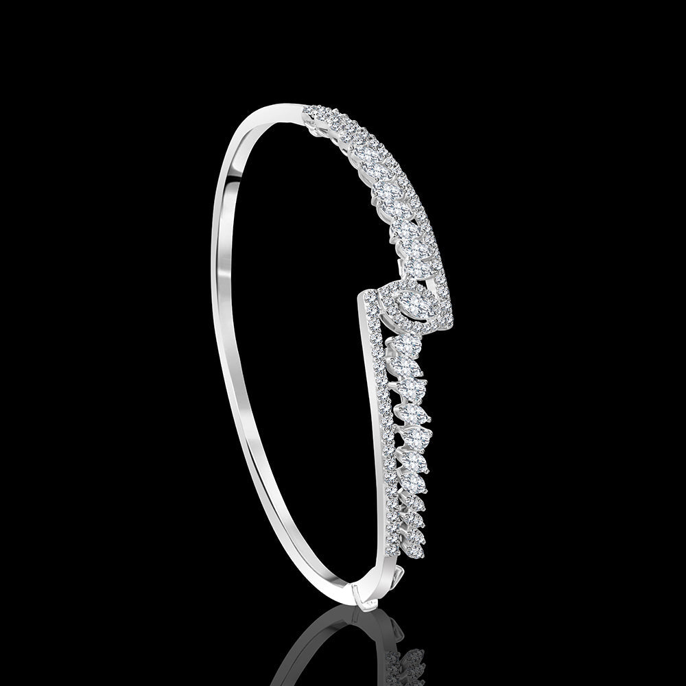 A Bangle with Pave? diamond setting  interwind for a statement look - I-B81
