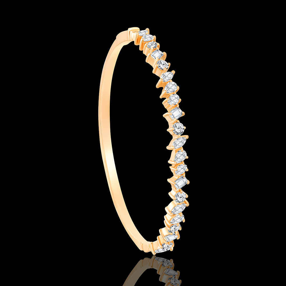 ACASO Bangle with array of diamond shapes coming together to create a statement piece  - I-BC041X