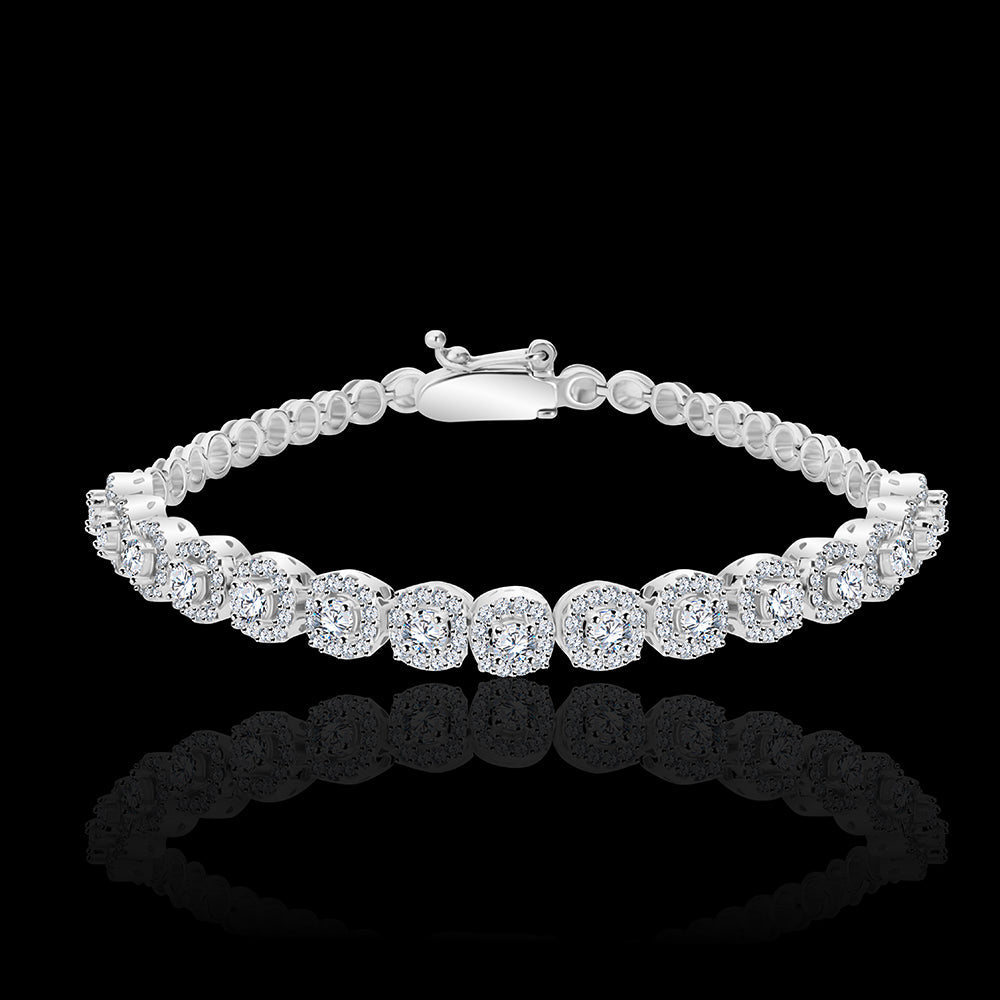 Round Diamond Setting for an extra brilliant tennis bracelet - I-BU114S