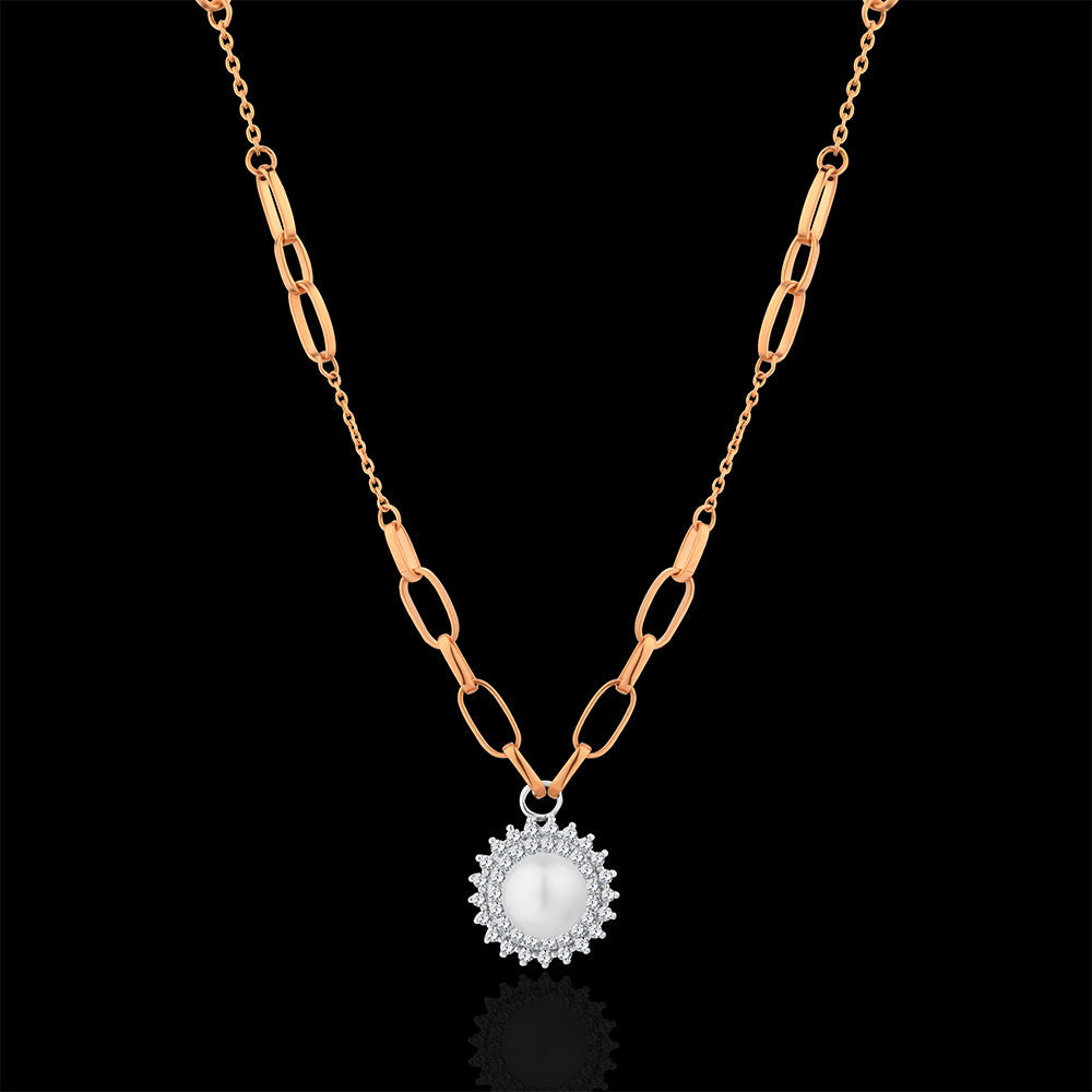 Milky aqua quartz soleil necklace  - I-X015N