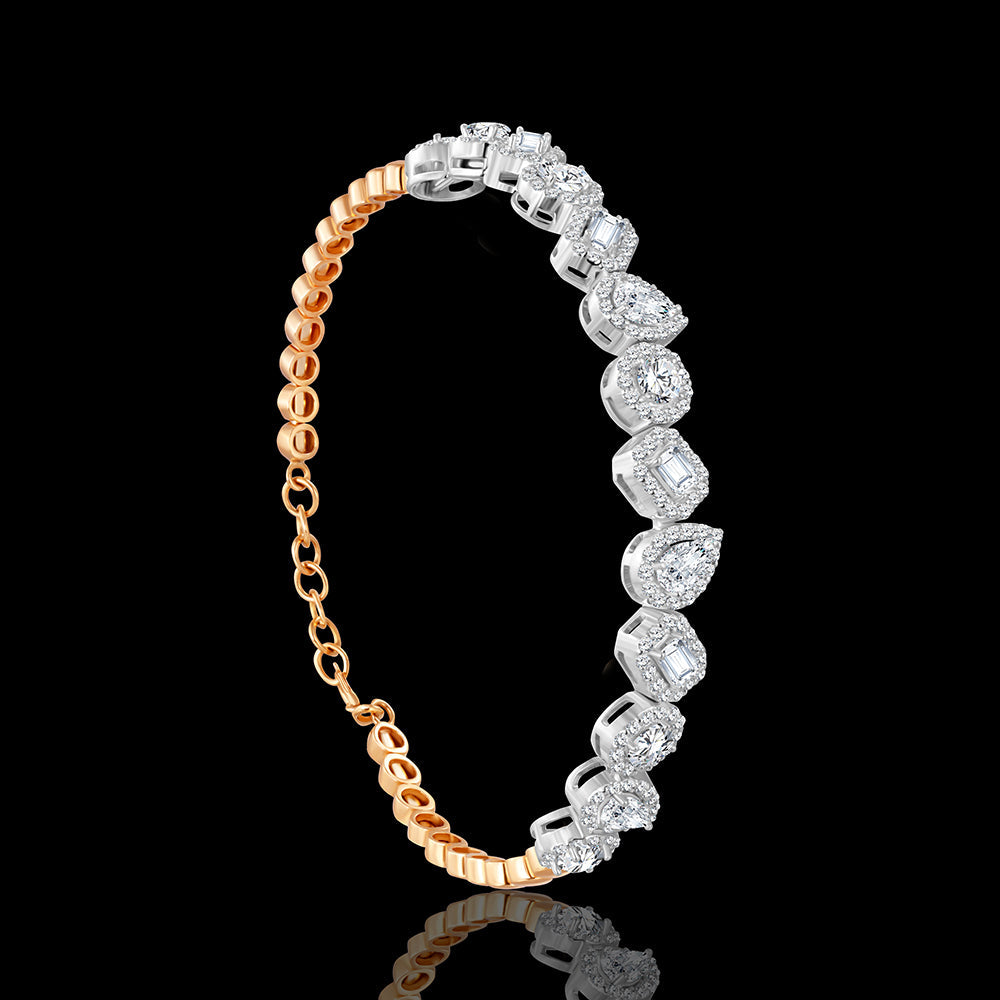 The signature ACASO bangle, enhanced with a diverse array of stones, exuding unique beauty and sophistication - I-ZB004XB