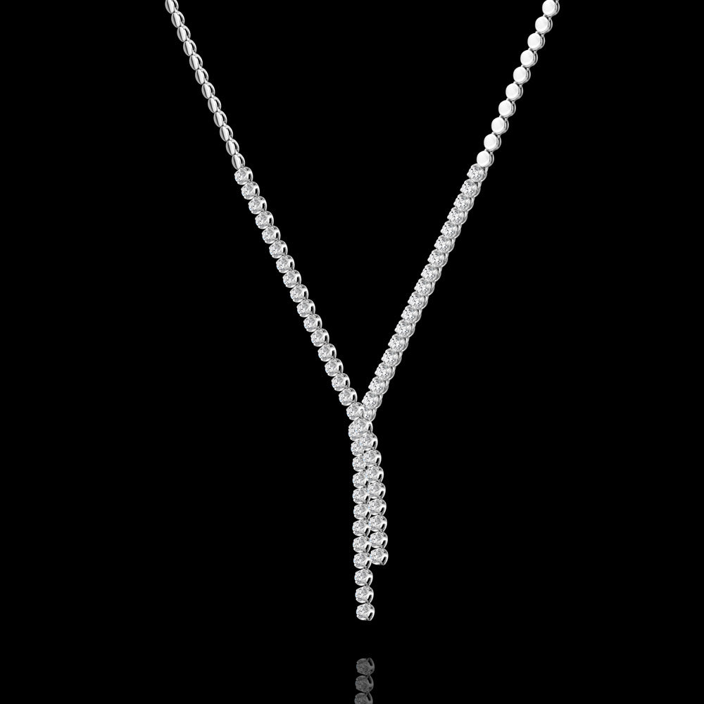 Lariat round brilliance tennis necklace - INK39B
