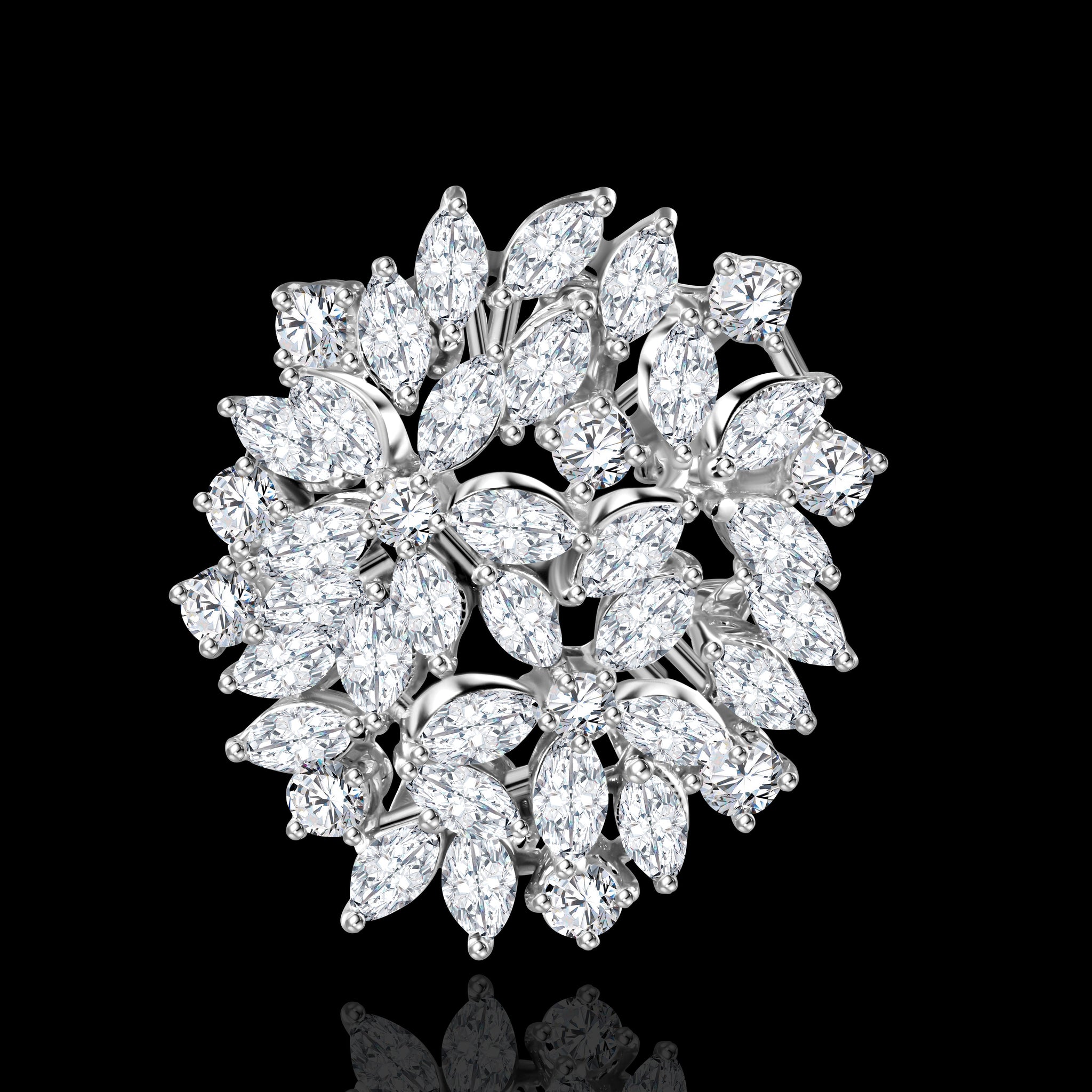 A fancy statement ring adorned with marquise and round stones High jewelry / IRK301