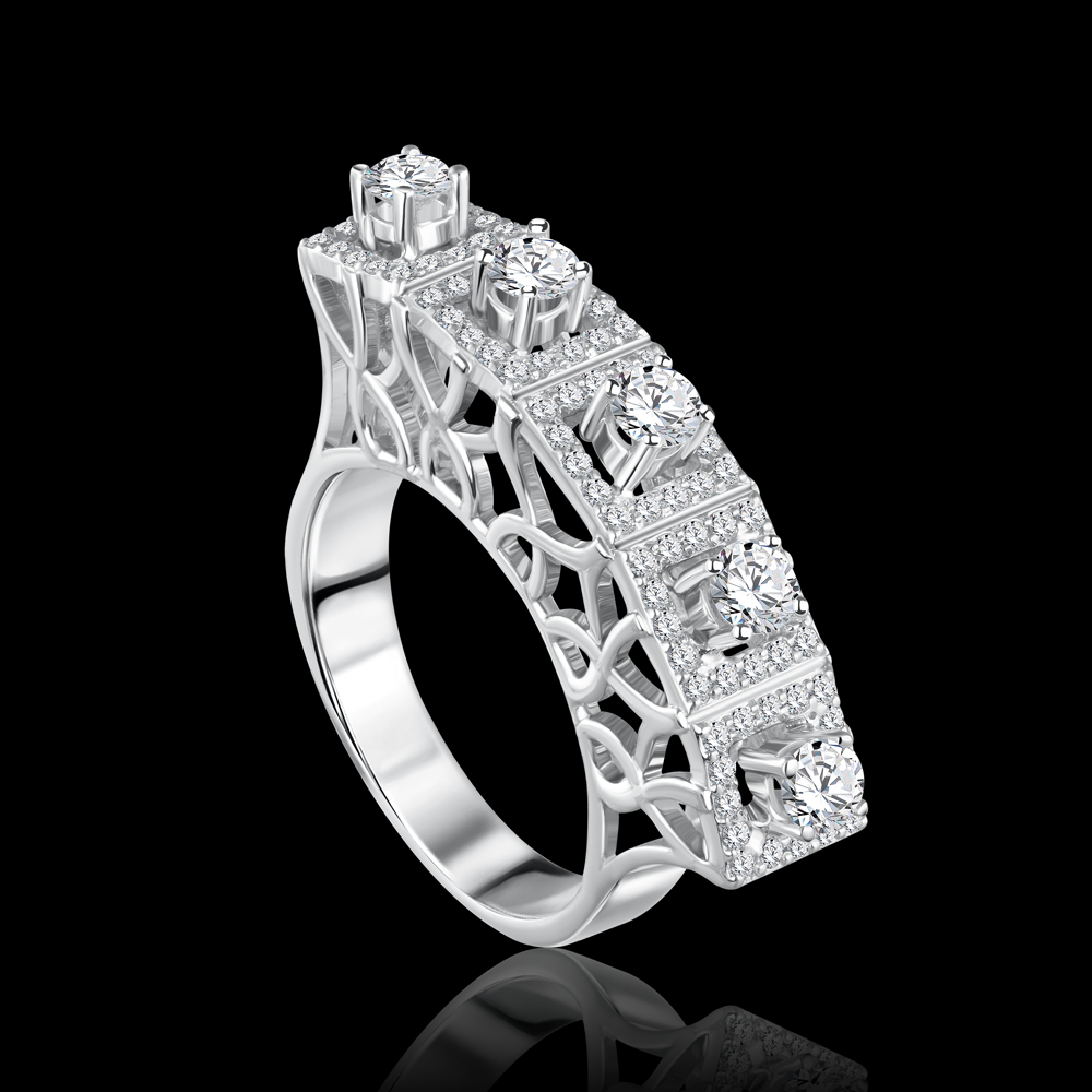 Twin Rings featuring a delicately intertwined design Bridal jewelry / ITK971W