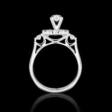 A Two-Sided Solitaire ring adorned with a captivating round halo and side stones take on a classic design Bridal jewelry / LAK166